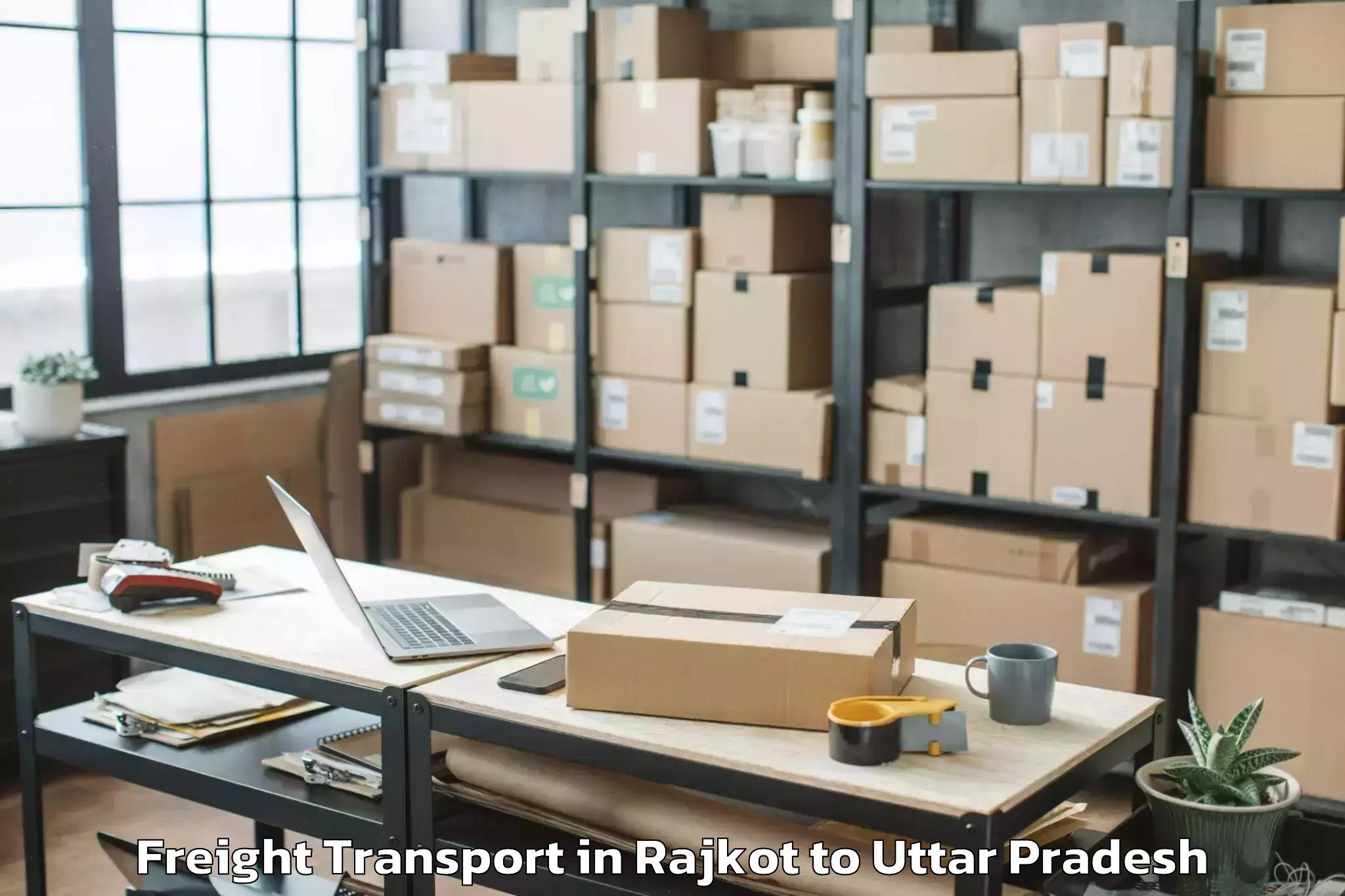 Hassle-Free Rajkot to Itimadpur Freight Transport